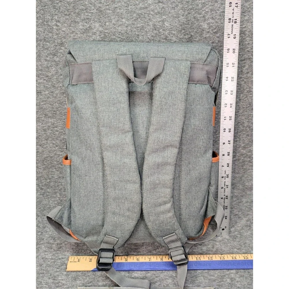 Ronyes Canvas Laptop Backpack Gray Brown USB Charging Travel School Bag